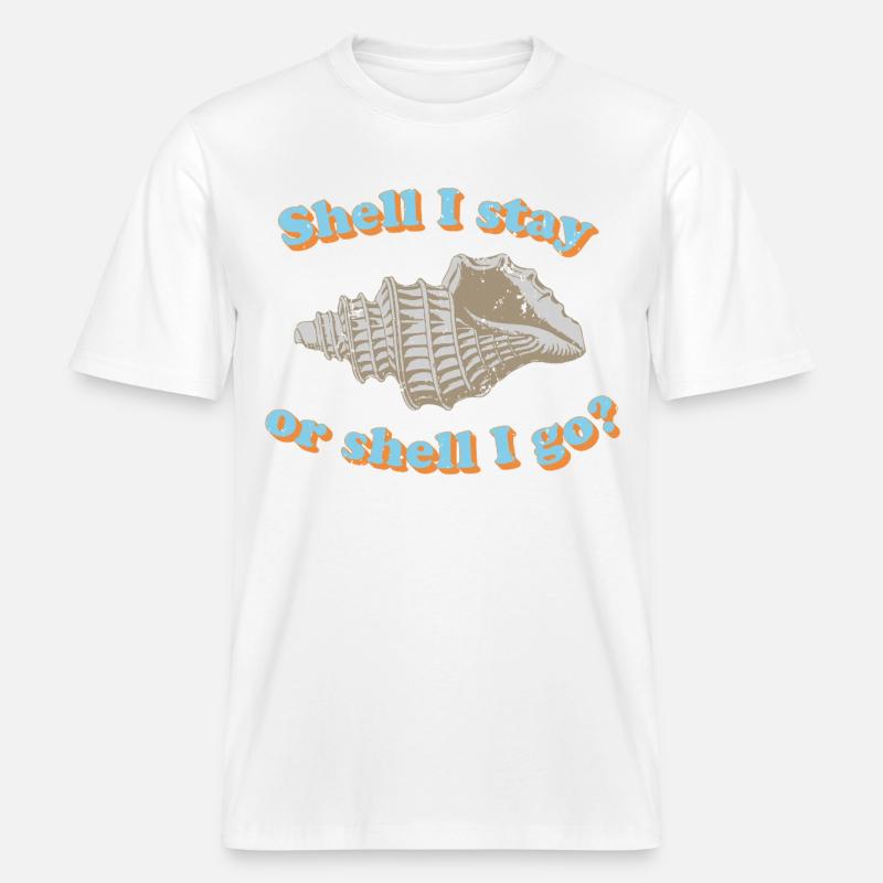 Muschel oder gehen? -  RELAXED FIT Unisex Organic T-Shirt - Weiß