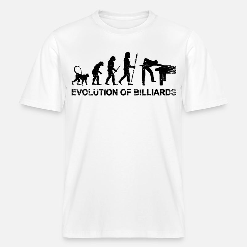 Billard Evolution -  T-shirt unisexe RELAXED FIT en coton bio - blanc