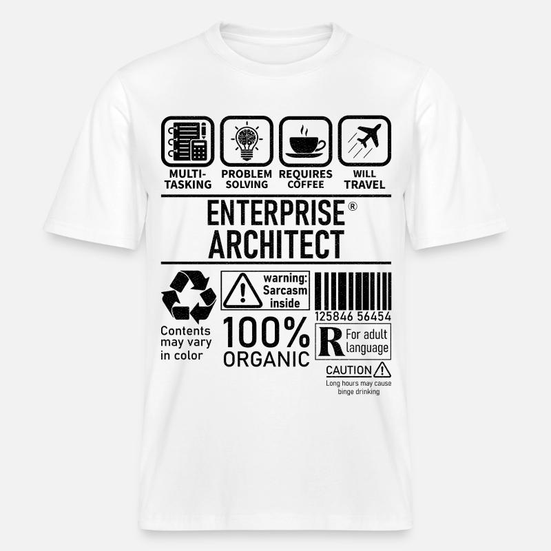 Enterprise Architect multi tasking problem solving -  T-shirt unisexe RELAXED FIT en coton bio - blanc