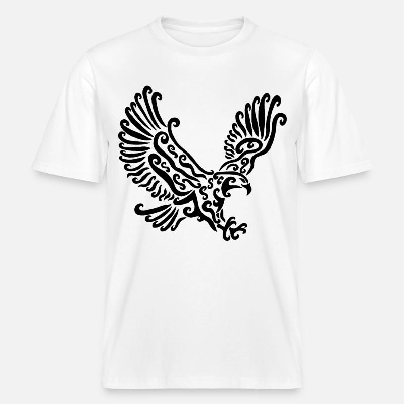 Black Eagle -  RELAXED FIT Unisex Organic T-Shirt - white