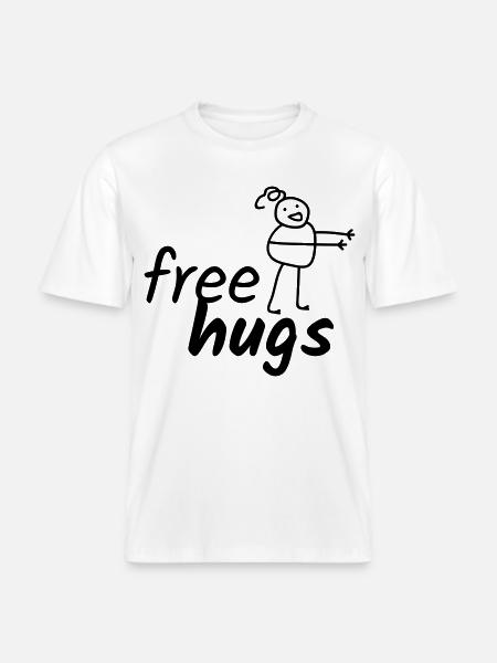 Free Hugs - RELAXED FIT Unisex Organic T-Shirt - Weiß