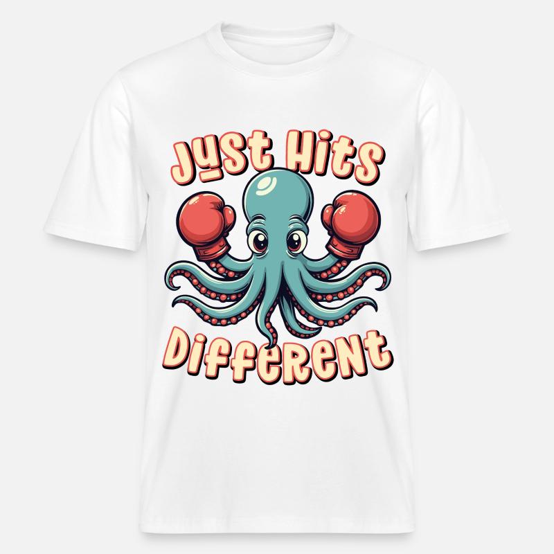 Frappe simplement différemment -  T-shirt unisexe RELAXED FIT en coton bio - blanc