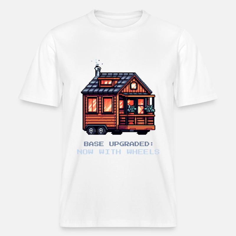 Basic upgrade on wheels | Tiny House -  RELAXED FIT Unisex Organic T-Shirt - white