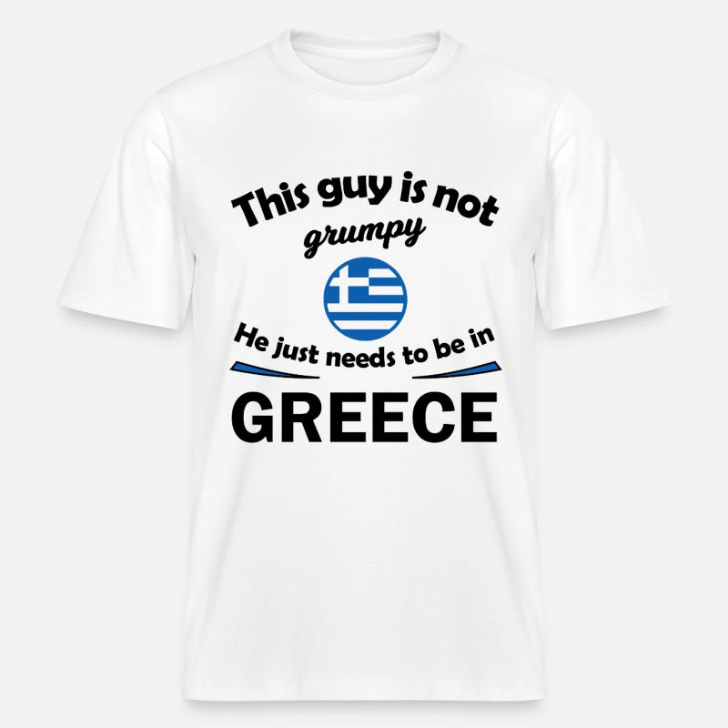 Supporters de Grèce -  T-shirt unisexe RELAXED FIT en coton bio - blanc