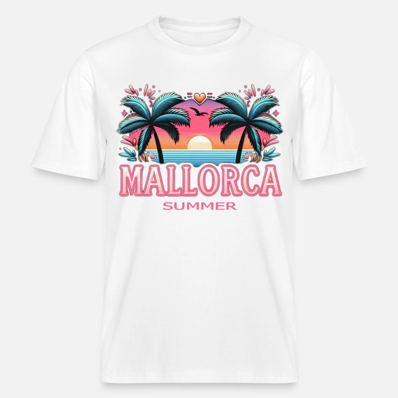 Majorque - T-shirt unisexe RELAXED FIT en coton bio - blanc