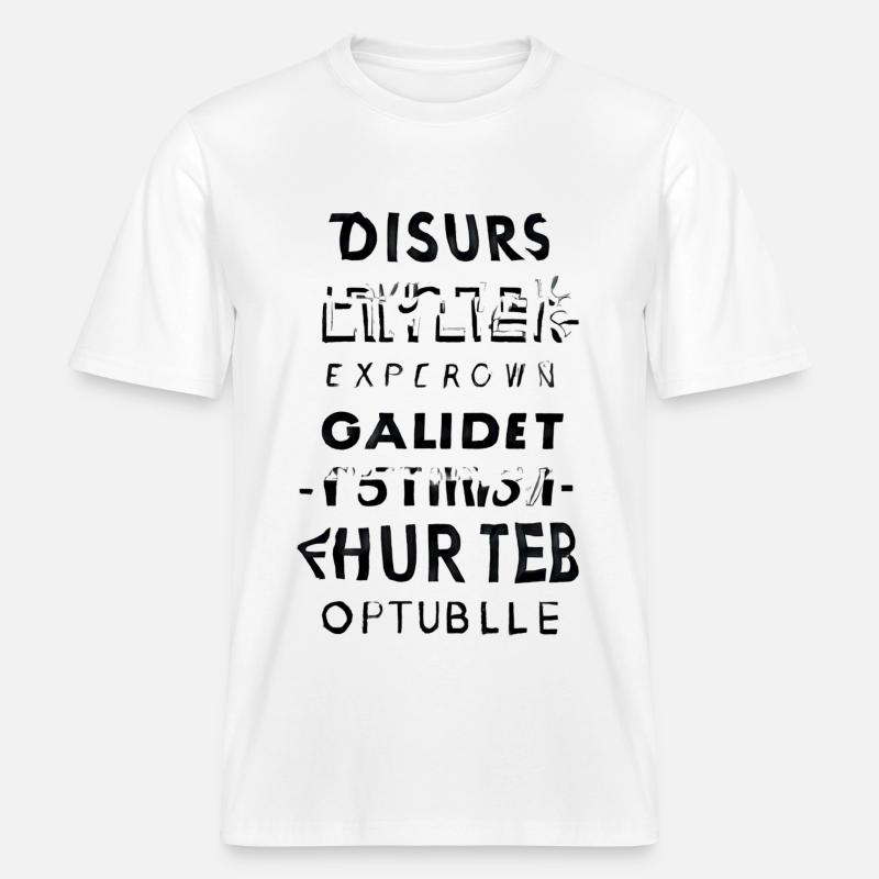 Cascade de texte buggé -  T-shirt unisexe RELAXED FIT en coton bio - blanc