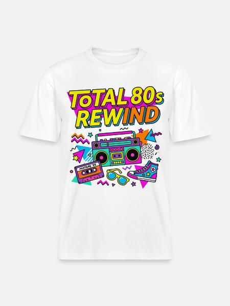 Total 80s Rewind -  RELAXED FIT Unisex Organic T-Shirt - Weiß