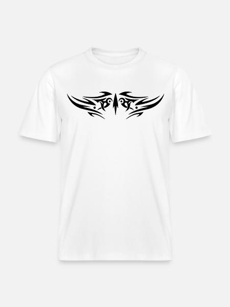Large jagged Tribal Tattoo ornament. - RELAXED FIT Unisex Organic T-Shirt - white