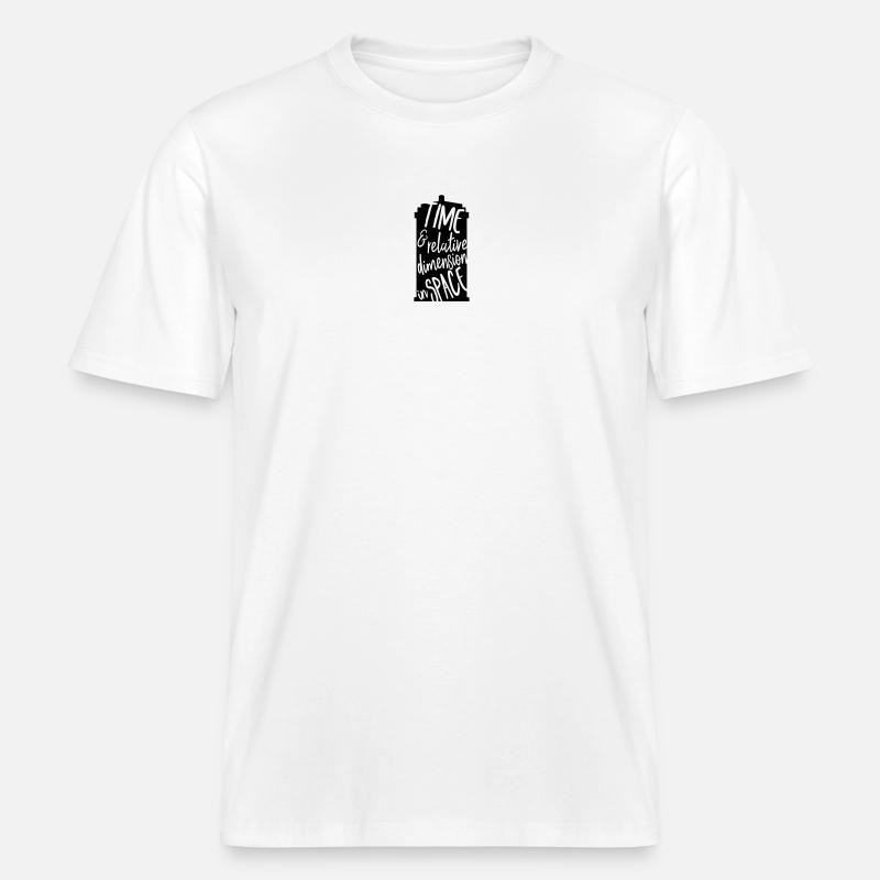 Temps et dimension relative dans l’espace -  T-shirt unisexe RELAXED FIT en coton bio - blanc