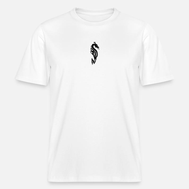 Monströse Seeschlange oder Drachenvektor -  RELAXED FIT Unisex Organic T-Shirt - Weiß