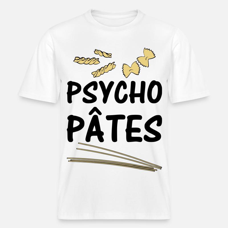 Psycho Pâtes -  T-shirt unisexe RELAXED FIT en coton bio - blanc
