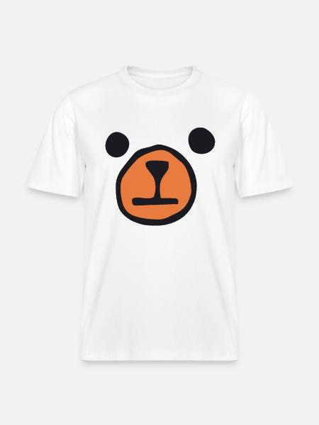 Bear Face - Bear - RELAXED FIT Unisex Organic T-Shirt - white