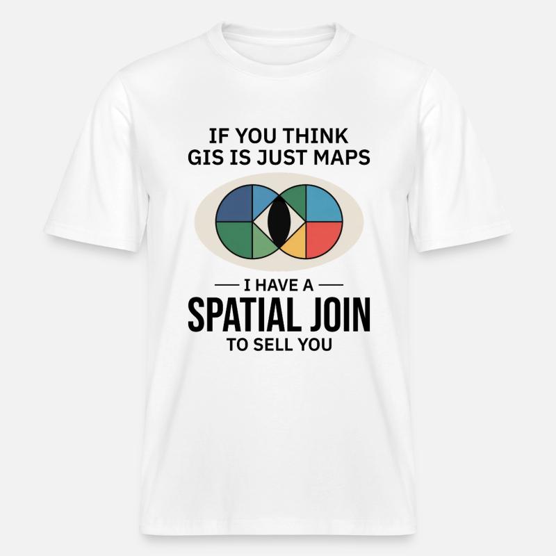 GIS Spatial Join Map Datenanalyse -  RELAXED FIT Unisex Organic T-Shirt - Weiß