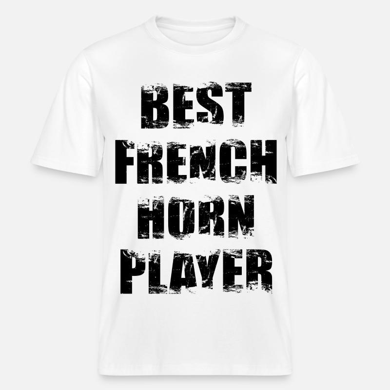 French horn player -  RELAXED FIT Unisex Organic T-Shirt - white