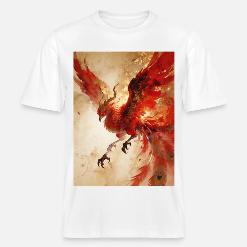 L'Envol du Phénix : Éclat Céleste -  T-shirt unisexe RELAXED FIT en coton bio - blanc