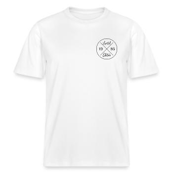 Limited edition 1986 - 40. Geburtstag Geschenk -  RELAXED FIT Unisex Organic T-Shirt - Weiß - Vorne - Alina (178cm) & Michal (187cm)