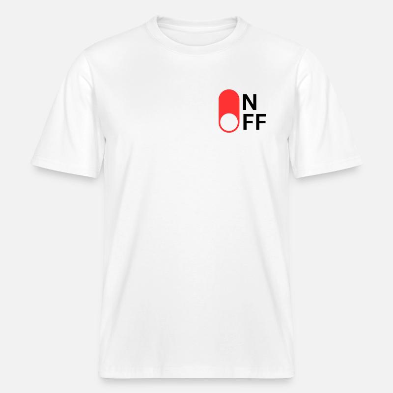 ON/OFF mode -  RELAXED FIT Unisex Organic T-Shirt - white