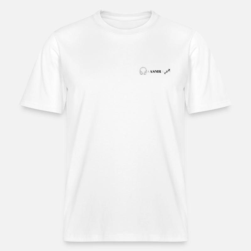 ASMR Sleep Math: 🎧 + ASMR = Zzz -  RELAXED FIT Unisex Organic T-Shirt - white