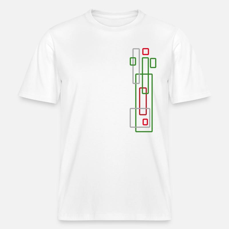 Stripe Pattern Ornament - MODERN -  RELAXED FIT Unisex Organic T-Shirt - white