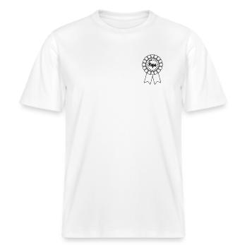 Papa le plus cool -  T-shirt unisexe RELAXED FIT en coton bio - blanc - Devant - Alina (178cm) & Michal (187cm)