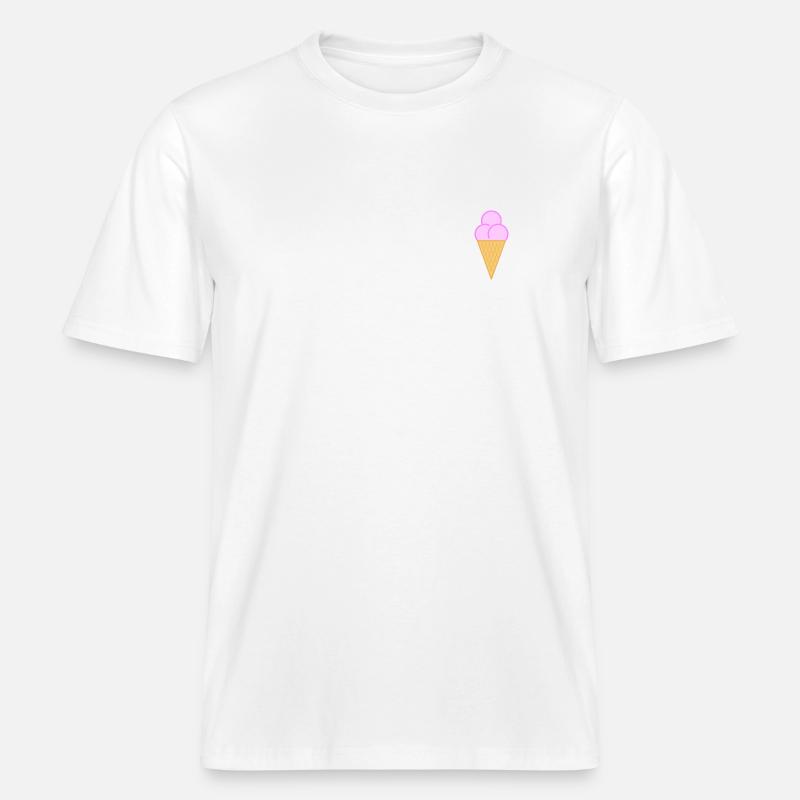 Ice Cream / Eis1 -  RELAXED FIT Unisex Organic T-Shirt - white