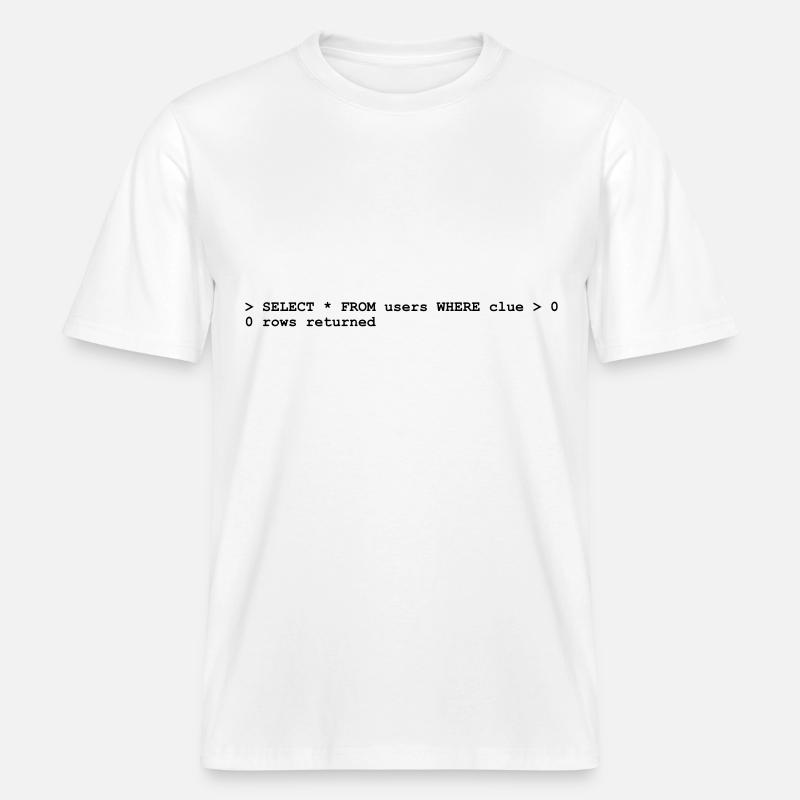 Coder No Clue (1c, NEU) -  T-shirt unisexe RELAXED FIT en coton bio - blanc