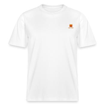 IRON PAWS -  RELAXED FIT Unisex Organic T-Shirt - white - Front - Alina (178cm) & Michal (187cm)