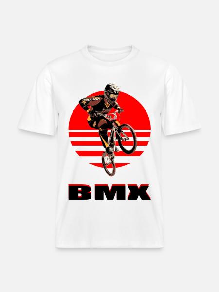BMX Bike - RELAXED FIT Unisex Organic T-Shirt - white