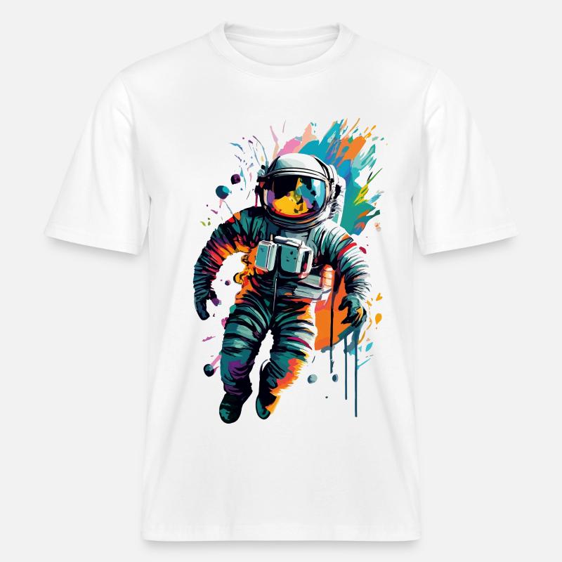 Astronaute dans l’espace spatial - Astronaut Space -  T-shirt unisexe RELAXED FIT en coton bio - blanc