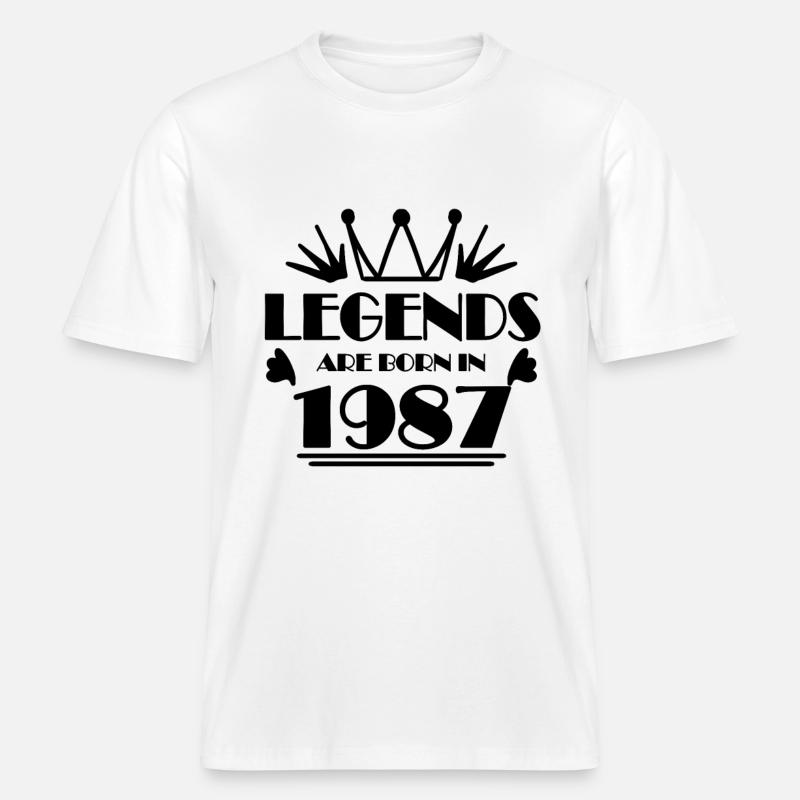1987 - Né en 1987 -  T-shirt unisexe RELAXED FIT en coton bio - blanc
