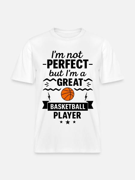 Pas parfait mais un grand basketteur - T-shirt unisexe RELAXED FIT en coton bio - blanc