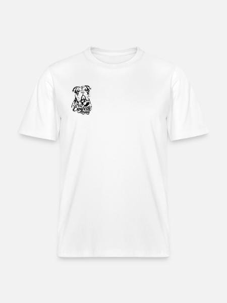 GAMLE ENGELSKE BULLDOG Portræt Hunde OEB Wilsigns - Økologisk unisex T-shirt RELAXED FIT - hvid
