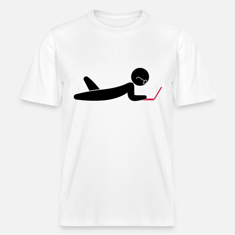 Ein Programmierer mit einem Laptop - RELAXED FIT Unisex Organic T-Shirt - Weiß