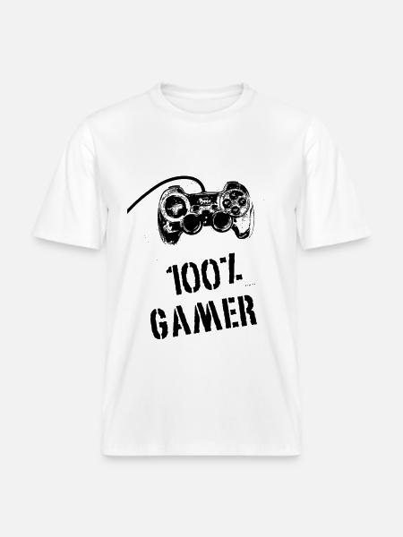100% Gamer - RELAXED FIT Unisex Organic T-Shirt - white