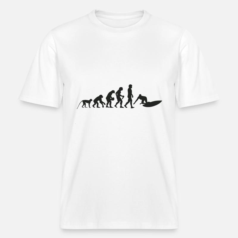 Evolution de surf -  T-shirt unisexe RELAXED FIT en coton bio - blanc