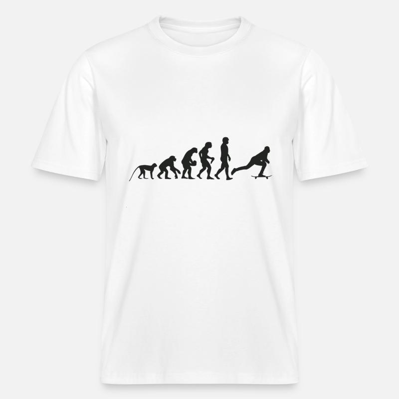 Evolution Skate -  T-shirt unisexe RELAXED FIT en coton bio - blanc