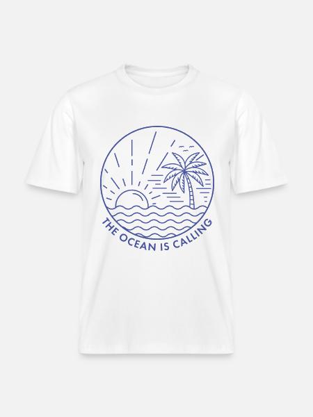 L’océan vous appelle -  T-shirt unisexe RELAXED FIT en coton bio - blanc