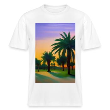 Arabische Wüste -  RELAXED FIT Unisex Organic T-Shirt - Weiß - Vorne - Alina (178cm) & Michal (187cm)