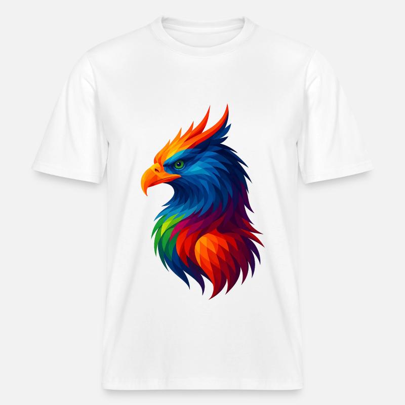 WPAP Stil Polygon Tiere - Greiff -  RELAXED FIT Unisex Organic T-Shirt - Weiß