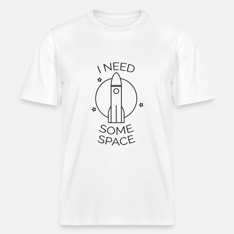 Fusée spatiale cadeau astronaute spatial -  T-shirt unisexe RELAXED FIT en coton bio - blanc