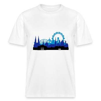 Wien Skyline -  RELAXED FIT Unisex Organic T-Shirt - Weiß - Vorne - Alina (178cm) & Michal (187cm)