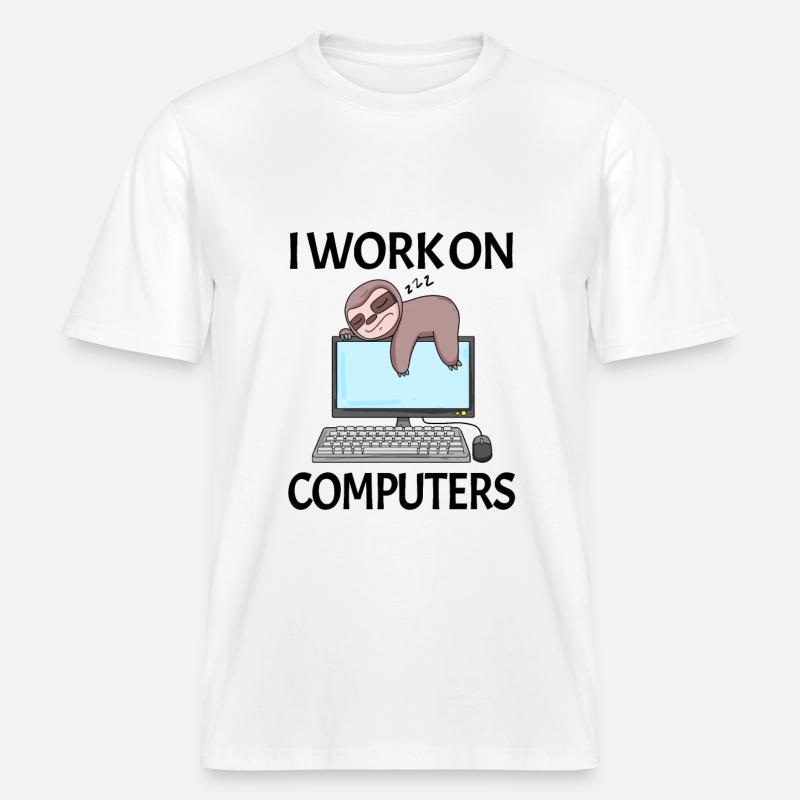 Computer Nerd Programmer Men Gift -  RELAXED FIT Unisex Organic T-Shirt - white