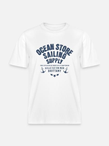 Ocean store Belle île en mer -  RELAXED FIT Unisex Organic T-Shirt - white