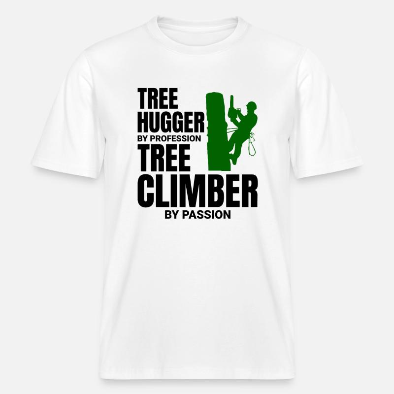 Baumpfleger Baumchirurg Kletterer Kletterschneider -  RELAXED FIT Unisex Organic T-Shirt - Weiß