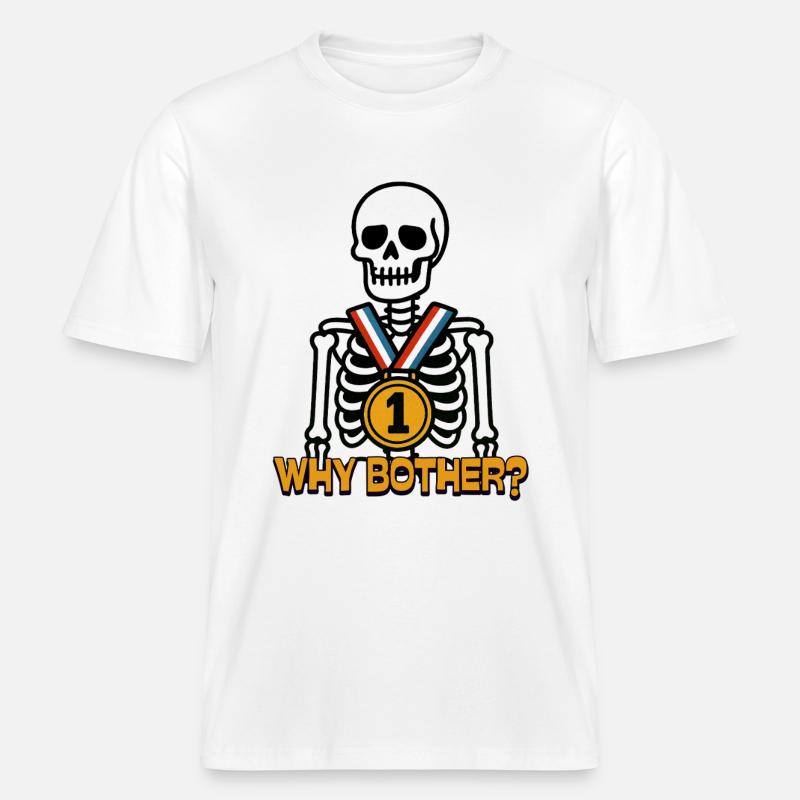 Pourquoi s’embêter ? – Pourquoi s’embêter ? -  T-shirt unisexe RELAXED FIT en coton bio - blanc