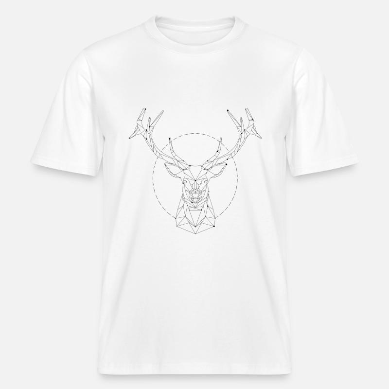 constellation Hirsch -  T-shirt unisexe RELAXED FIT en coton bio - blanc