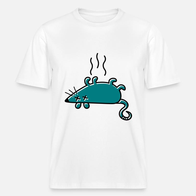 A dead mouse -  RELAXED FIT Unisex Organic T-Shirt - white