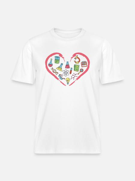 I love Science and Physics -  RELAXED FIT Unisex Organic T-Shirt - white