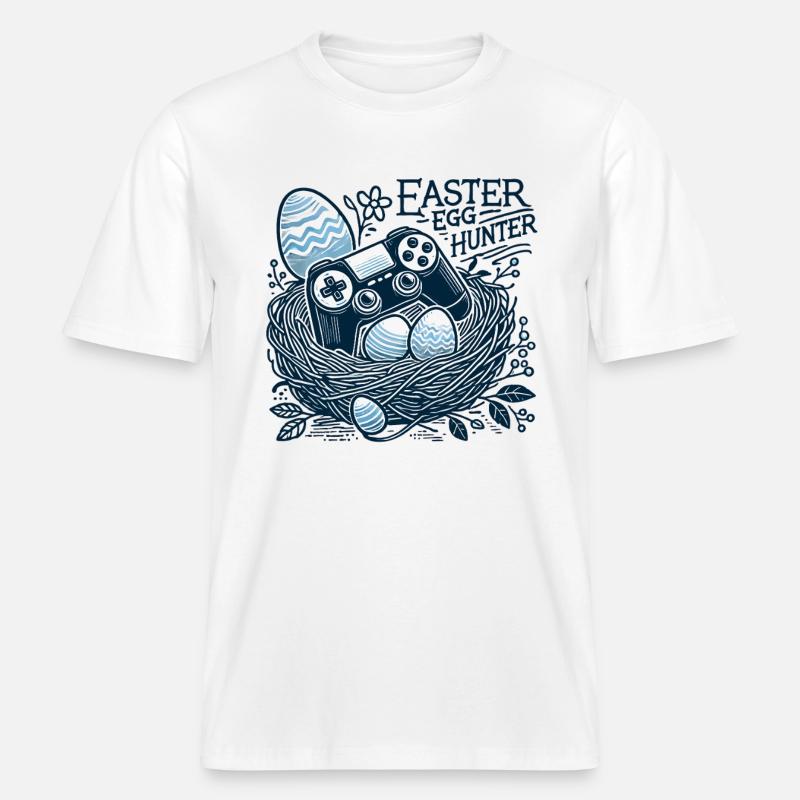 Oster Eierjäger Gaming Controller Nest -  RELAXED FIT Unisex Organic T-Shirt - Weiß