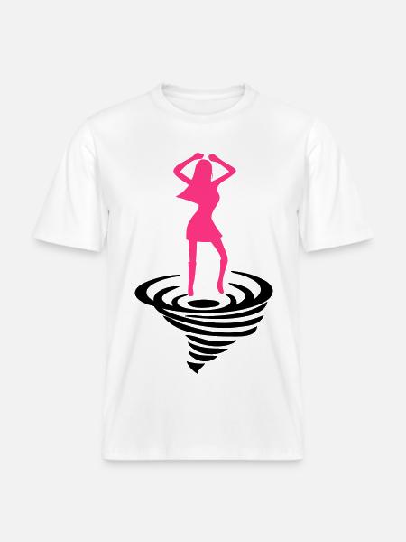 Dancing woman on tornado - RELAXED FIT Unisex Organic T-Shirt - white